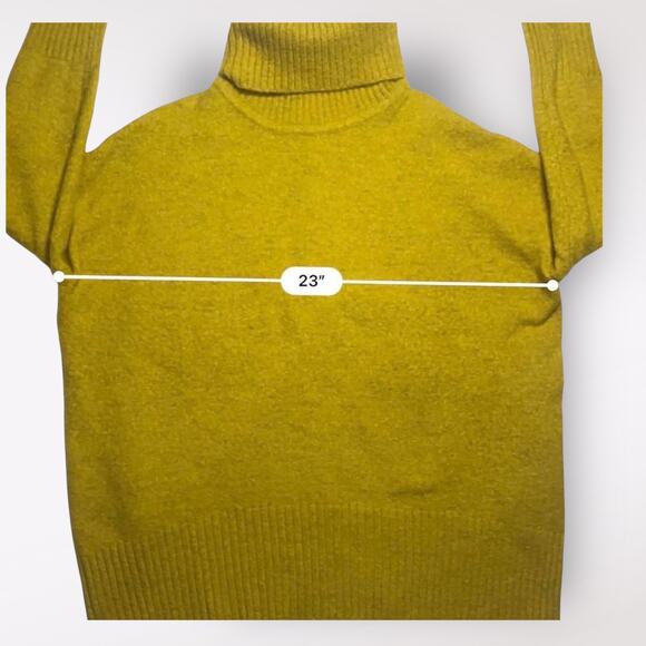 William Rast Alpaca Blend Mustard Yellow Turtleneck Sweater Size XS Soft Winter - Picture 4 of 7